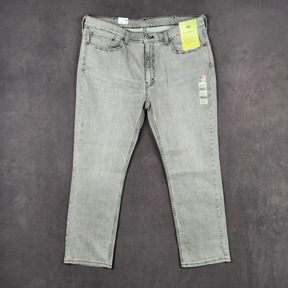 Levis 514 Straight Jeans‎ Mens 38x30 Clouded Grey Mist Flex Eco Performance NEW